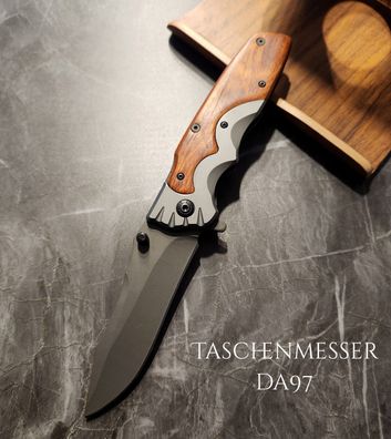 KaSul® | Taschen Messer DA97 Holzgriff Klappmesser Einhandmesser Survival