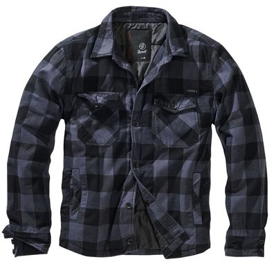 Brandit Jacke Lumberjacket in Black/ Grey