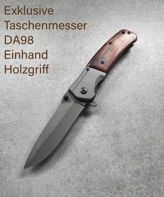 KaSul® Germany | DA98 Taschenmesser Holzgriff | Einhand | Gürtel Clip | Öse