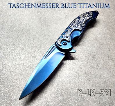 Taschenmesser Blue Titanium K-LK-521 Outdoor Messer Jagdmesser 21cm lang 420Stah