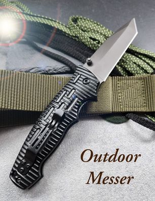 Outdoor Taschenmesser mit Tanto-Klinge Klappmesser Camping Messer Jagdmesser
