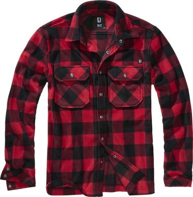 Brandit Herren Hemd Jeff Fleece Shirt Long Sleeve Red/ Black