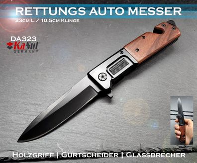 Robustes Taschenmesser DA323 Holzgriff Glassbrecher Klapp Messer Camping Outdoor