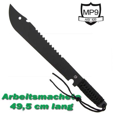 MP9 Arbeitsmachete 8026 Busch Messer 49,5cm Klinge 34 cm schwarz + Nylonscheide