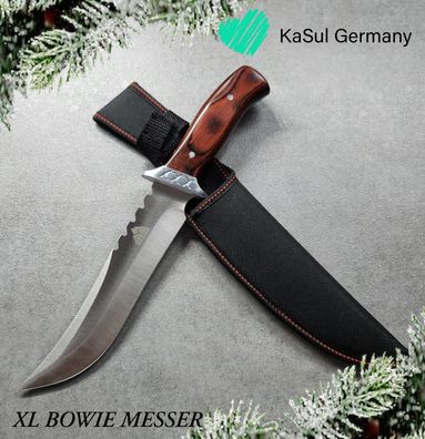 KaSul®| RA985 Bowie Survivor Messer 31cm Holzgriff Outdoor Jagdmesser + Etui