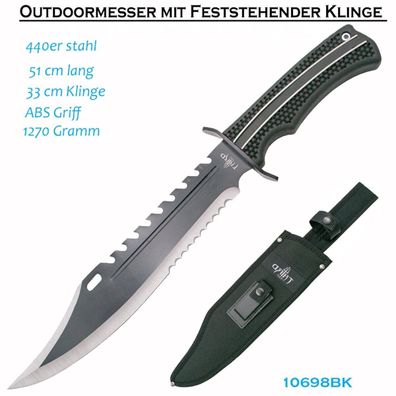 XL- Outdoormesser Fahrtenmesser 10698BK Messer 43,5cm Gürtel Messer Nylon Tasche