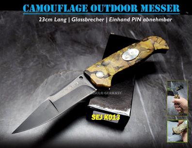 KaSul®| Camouflage SEJ-K0013 Taschenmesser Klappmesser Outdoor Messer Jagdmesser