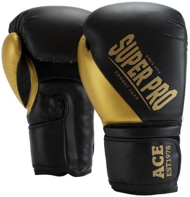 Super Pro Combat Gear ACE (kick)Boxhandschuhe Schwarz/ Gold