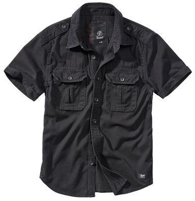 Brandit Hemd Vintage Shirt Shortsleeve in Black