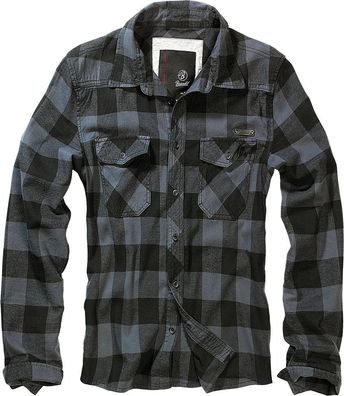 Brandit Hemd Checkshirt in Black/ Grey