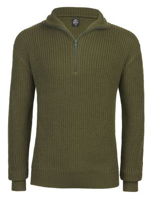 Brandit Hoodie / Sweatshirt Marine Pullover Troyer in Olive