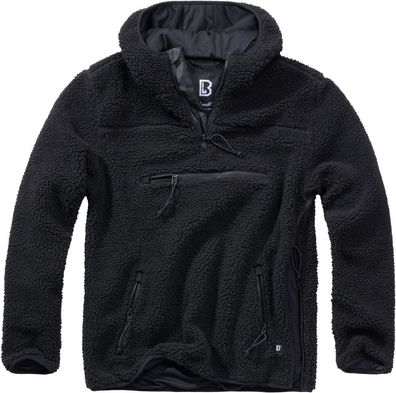 Brandit Hoody / Sweatshirt Teddyfleece Worker Pullover in Black