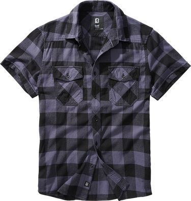 Brandit Men Hemd Checkshirt halfsleeve Black/ Grey