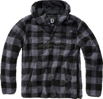 Brandit Herren Sweatshirt Teddyfleece Worker Pullover Black/ Grey