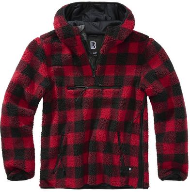 Brandit Herren Sweatshirt Teddyfleece Worker Pullover Red/ Black