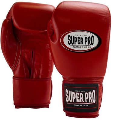 Super Pro Combat Gear Thai-Pro Leder (Thai-)Boxhandschuhe Rot