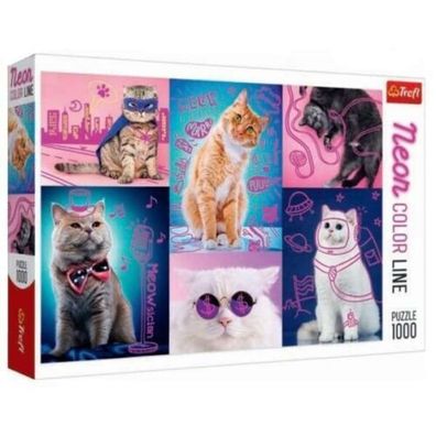 Trefl Puzzle 1000 Teile Neon Color Line Super Cats