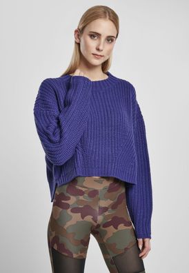 Urban Classics Damen Pullover Ladies Wide Oversize Sweater Bluepurple