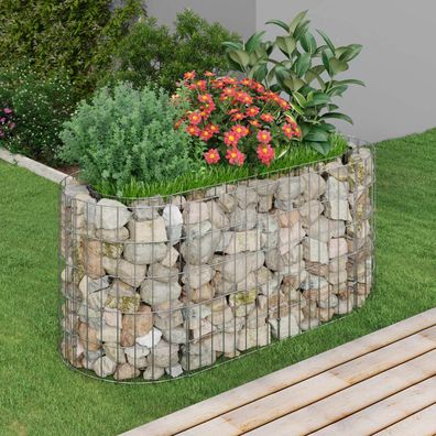 vidaXL Gabionen-Hochbeet Verzinktes Eisen 120x50x50 cm