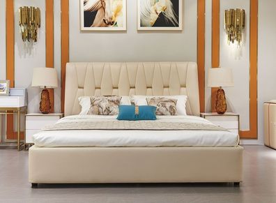 Bett 2x Nachttisch 3tlg. Schlafzimmer Set Design Moderne Luxus Betten Gruppe Neu