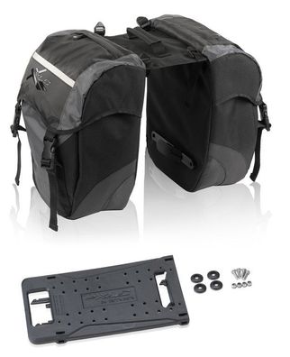 XLC Doppelpacktasche carry more für XLC Systemgepäckträger schwarz anthrazit