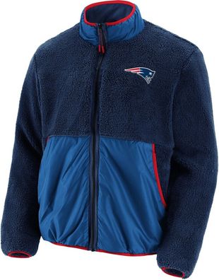 New England Patriots Jacke Sherpa Fleece American Football NFL Blau