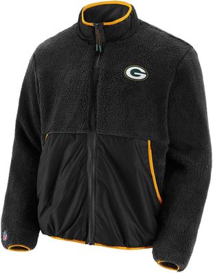 Green Bay Packers Jacke Sherpa Fleece American Football NFL Grau