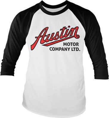 Austin Healey Austin Motor Company Baseball Longsleeve Tee White-Black