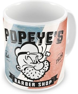 Popeye's Barber Shop Coffee Mug Kaffeebecher White