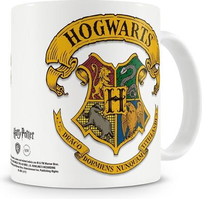 Harry Potter Hogwarts Crest Coffee Mug Kaffeebecher White