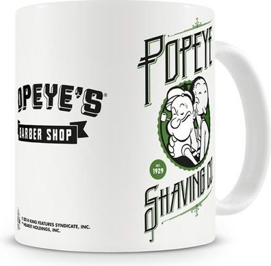 Popeye Shaving Co Coffee Mug Kaffeebecher White
