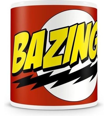 The Big Bang Theory Bazinga Super Logo Coffee Mug Kaffeebecher White