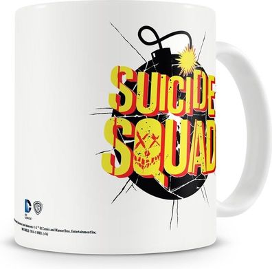 Suicide Squad Bomb Logo Coffee Mug Kaffeebecher White