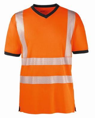 4PROTECT Warnschutz-T-Shirt Miami Leuchtorange/ Grau
