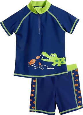 Playshoes Kinder UV-Schutz Bade-Set Krokodil Marine