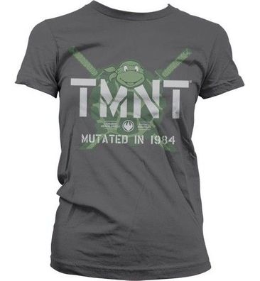 Teenage Mutant Ninja Turtles TMNT Mutated in 1984 Girly Tee Damen T-Shirt Dark-Grey