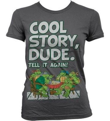 Teenage Mutant Ninja Turtles TMNT Cool Story Dude Girly Tee Damen T-Shirt Dark-Grey