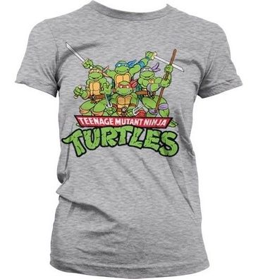 Teenage Mutant Ninja Turtles Turtles Distressed Group Girly T-shirt Damen Heather-...