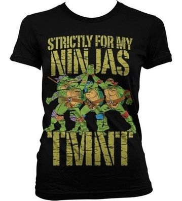 Teenage Mutant Ninja Turtles TMNT Strictly For My Ninjas Girly T-Shirt Damen Black