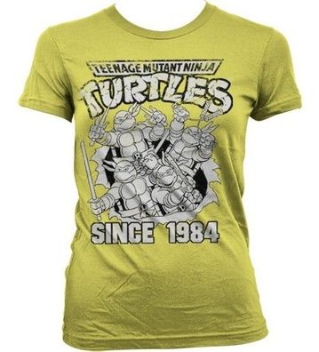 Teenage Mutant Ninja Turtles TMNT Distressed Since 1984 Girly Tee Damen T-Shirt Ye...