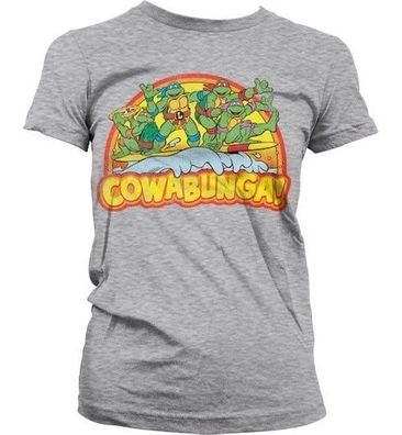 Teenage Mutant Ninja Turtles TMNT Cowabunga Girly T-Shirt Damen Heather-Grey