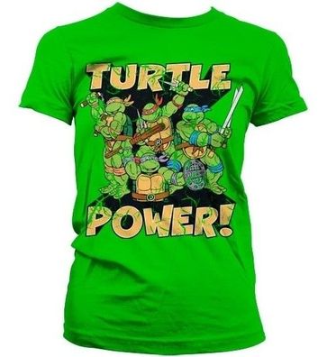 Teenage Mutant Ninja Turtles TMNT Turtle Power! Girly T-Shirt Damen Green