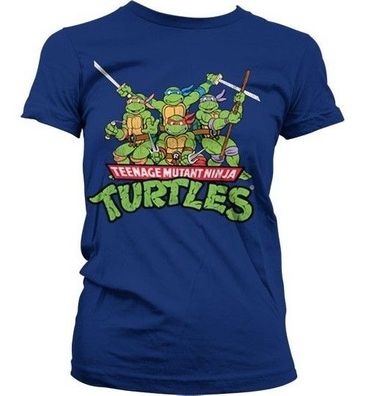 Teenage Mutant Ninja Turtles Turtles Distressed Group Girly T-shirt Damen Navy