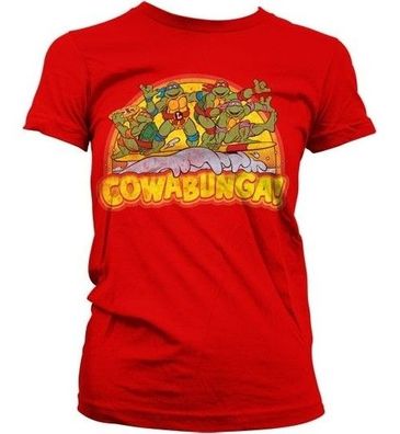 Teenage Mutant Ninja Turtles TMNT Cowabunga Girly T-Shirt Damen Red