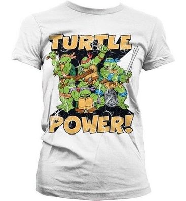 Teenage Mutant Ninja Turtles TMNT Turtle Power! Girly T-Shirt Damen White