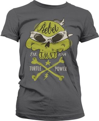 Teenage Mutant Ninja Turtles TMNT Rebel Turtle Power Girly Tee Damen T-Shirt Dark-...