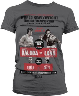 Rocky World Heavyweight Post Girly Tee Damen T-Shirt Dark-Grey