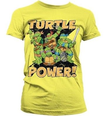 Teenage Mutant Ninja Turtles TMNT Turtle Power! Girly T-Shirt Damen Yellow