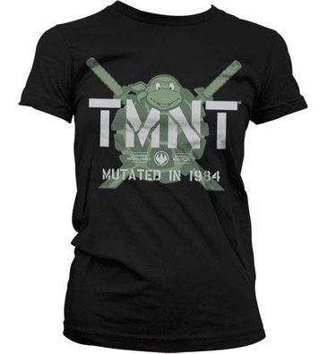 Teenage Mutant Ninja Turtles TMNT Mutated in 1984 Girly Tee Damen T-Shirt Black