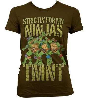 Teenage Mutant Ninja Turtles TMNT Strictly For My Ninjas Girly T-Shirt Damen Brown
